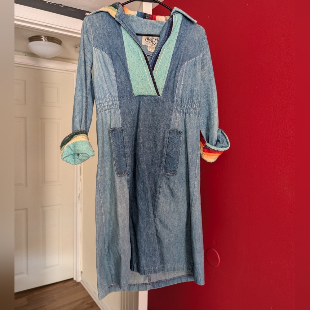 Vintage Oops California Rainbow Denim Dress
